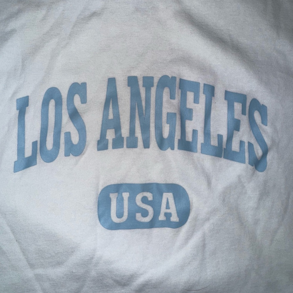 SHEIN White Tee with Blue Los Angeles Print - Picture 4 of 4